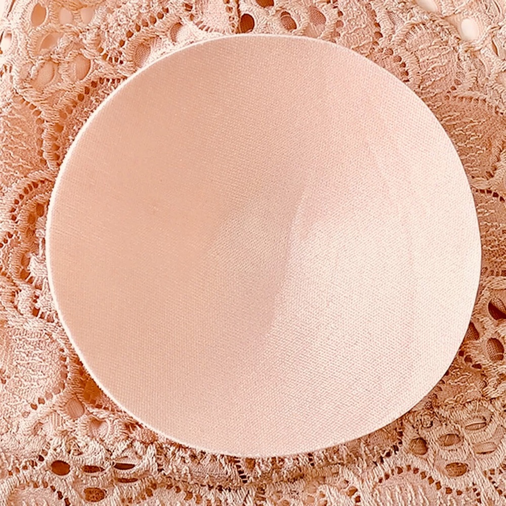 ✨NUDE HALTER PADDED LACE BRALETTE-    O/S A-C CUP - Picture 3 of 5